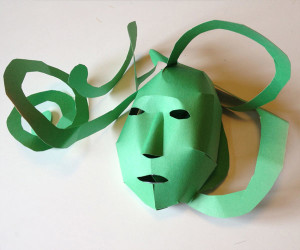 Easy 3D paper mask from a single sheet of paper